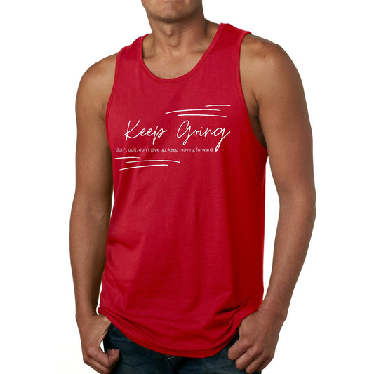 Mens Fitness Tank Top Graphic T-shirt Keep Going Don't Give Up -