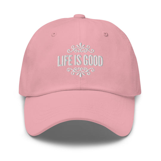 Embroidered Adjustable Baseball Cap - Life is Good Inspirational Hat