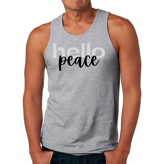 Mens Fitness Tank Top Graphic T-shirt Hello Peace Motivational