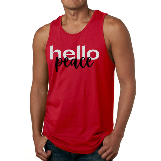Mens Fitness Tank Top Graphic T-shirt Hello Peace Motivational