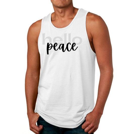 Mens Fitness Tank Top Graphic T-shirt Hello Peace Motivational