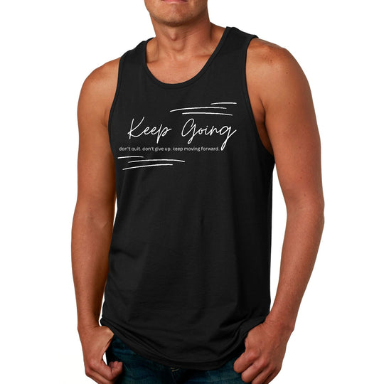 Mens Fitness Tank Top Graphic T-shirt Keep Going Don&