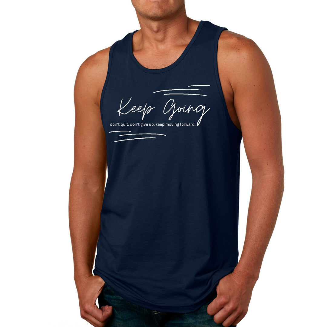 Mens Fitness Tank Top Graphic T-shirt Keep Going Don&