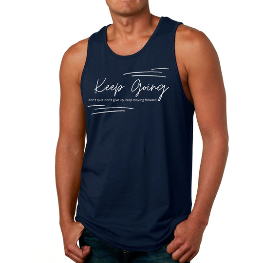 Mens Fitness Tank Top Graphic T-shirt Keep Going Don&