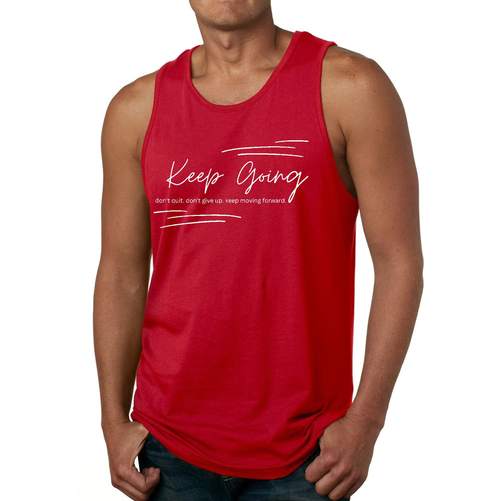 Mens Fitness Tank Top Graphic T-shirt Keep Going Don't Give Up -